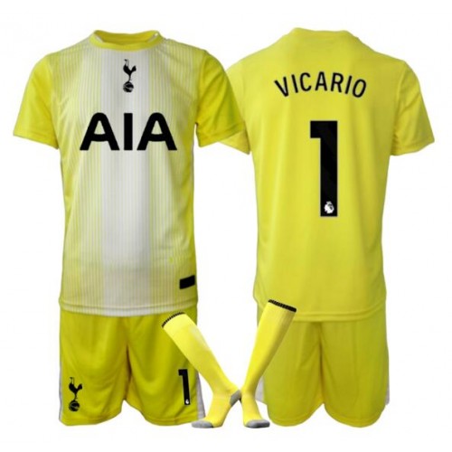 Otroški Nogometni dresi Tottenham Hotspur Guglielmo Vicario #1 Vratar Tretji 2025-26 Kratek Rokav (+ Kratke hlače)